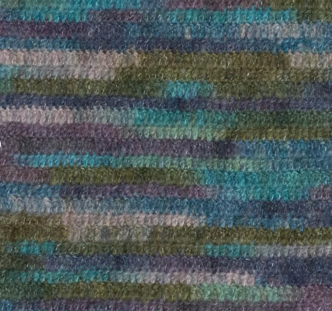 Colorful Knit Skinny Scarf, Alpaca Wool Blend ,Modern Multicolor Neck Scarf.
