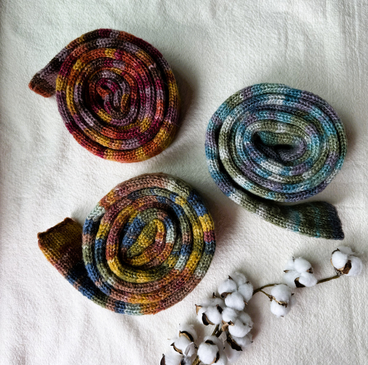 Colorful Knit Skinny Scarf, Alpaca Wool Blend ,Modern Multicolor Neck Scarf.