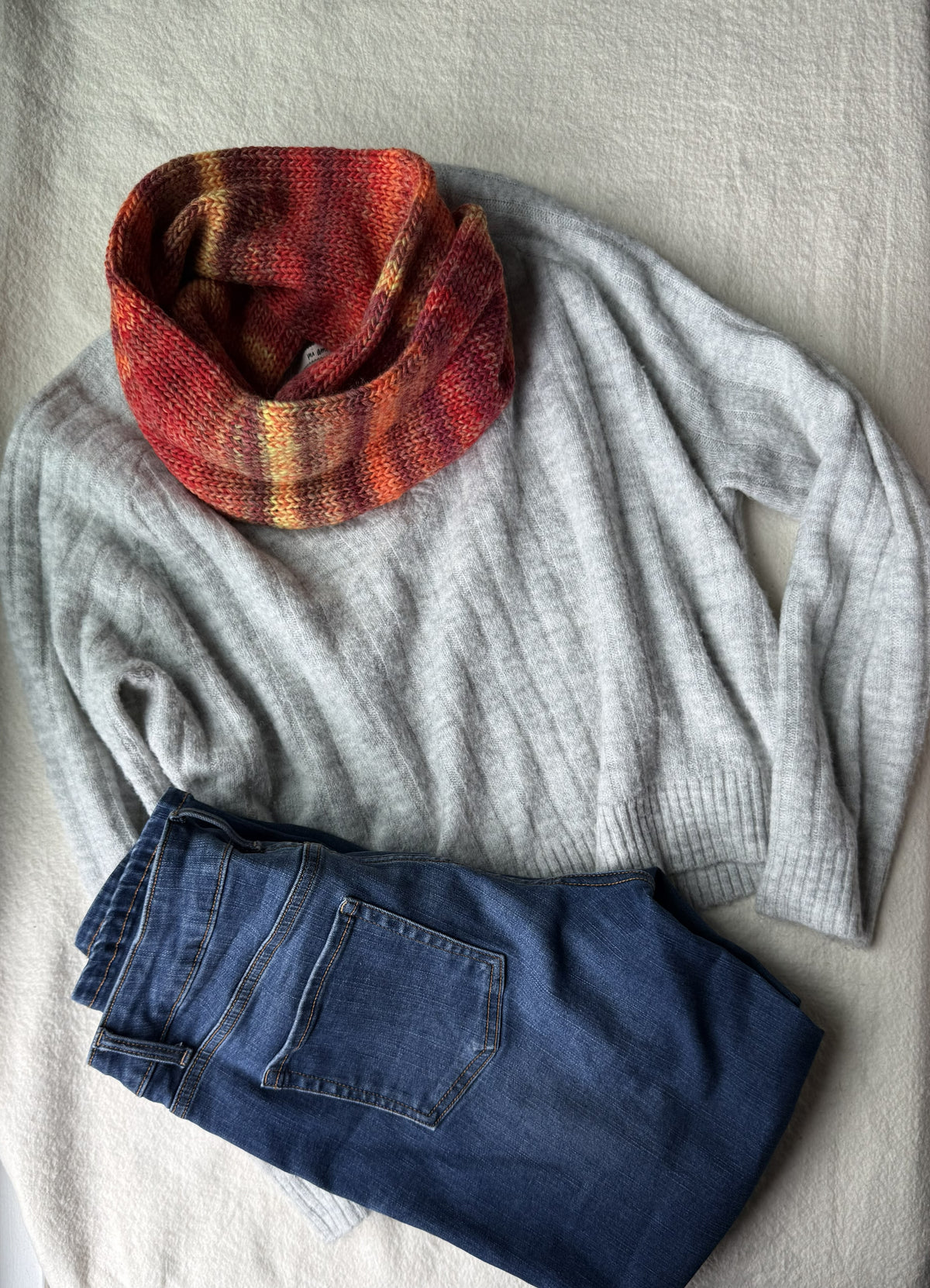 Ultra Soft Knit Infinity Scarf ,Wool Blend Neck Warmer . Handmade Winter Accessory.