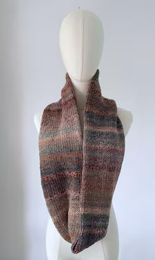 Soft Knit Infinity Scarf ,Wool Blend Neck Warmer . Handmade Winter Accessory.