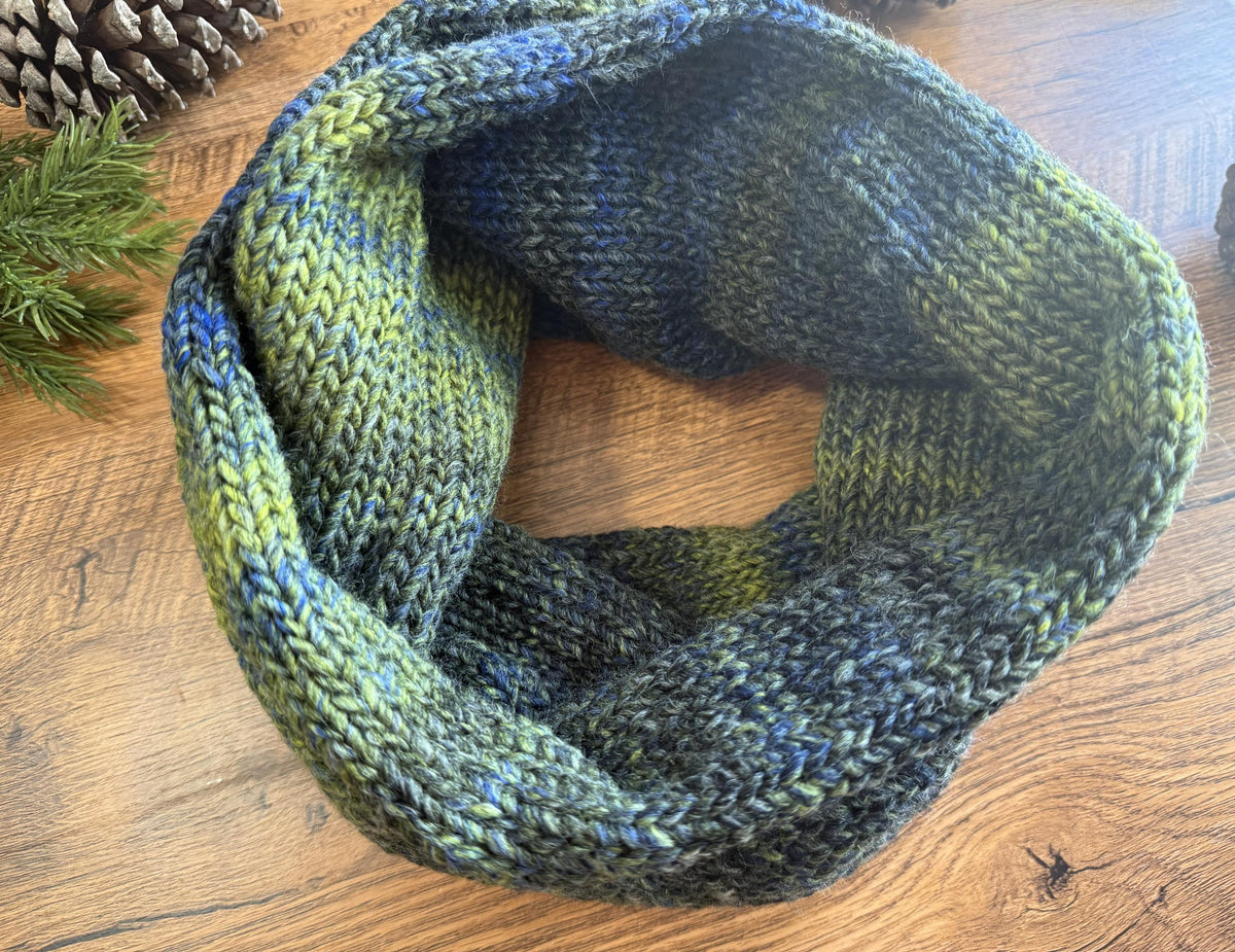 Soft Knit Infinity Scarf ,Wool Blend Neck Warmer . Handmade Winter Accessory.