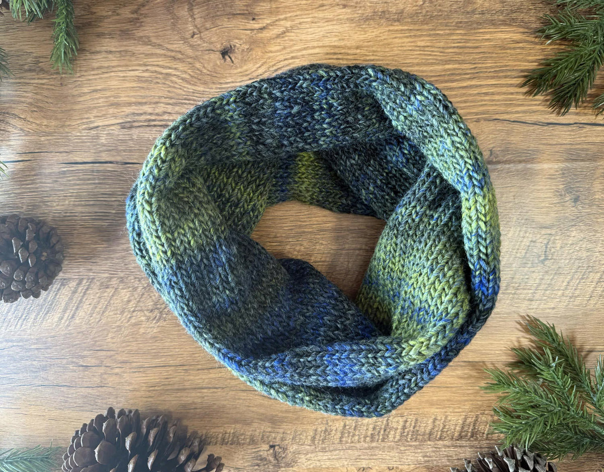 Soft Knit Infinity Scarf ,Wool Blend Neck Warmer . Handmade Winter Accessory.