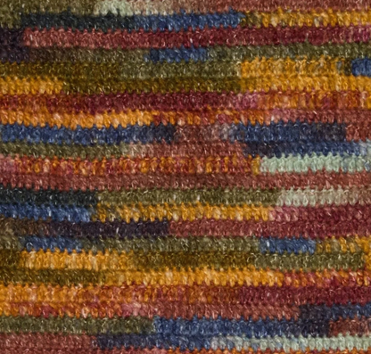 Colorful Knit Skinny Scarf, Alpaca Wool Blend ,Modern Multicolor Neck Scarf.