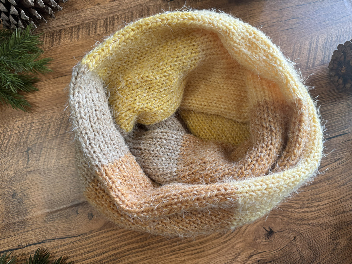 Ultra Soft Fuzzy Infinity Scarf ,Cozy Unisex Knit Neck Warmer ,Handmade Winter Scarf.