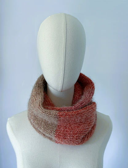Ultra Soft Fuzzy Infinity Scarf ,Cozy Unisex Knit Neck Warmer ,Handmade Winter Scarf.