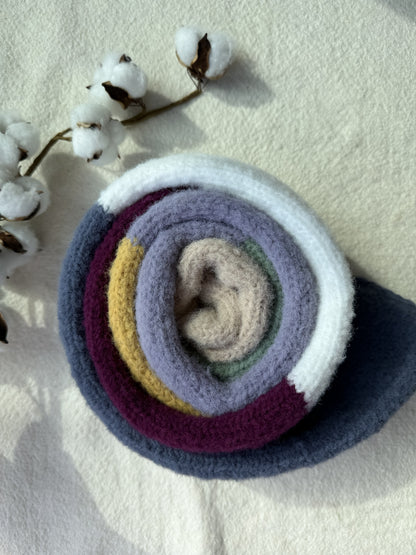 Color Block Knit  Skinny Scarf. Ultra Soft Texture .Handmade Winter Accessory.