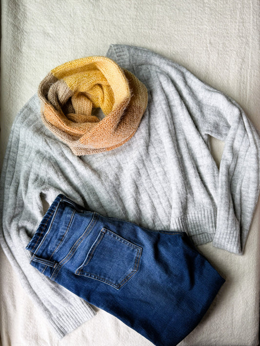 Ultra Soft Fuzzy Infinity Scarf ,Cozy Unisex Knit Neck Warmer ,Handmade Winter Scarf.