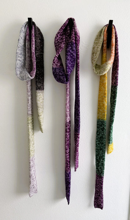 Skinny Ombre Scarf .Soft  Knit Scarf .Colorful Gradient Winter Accessory.