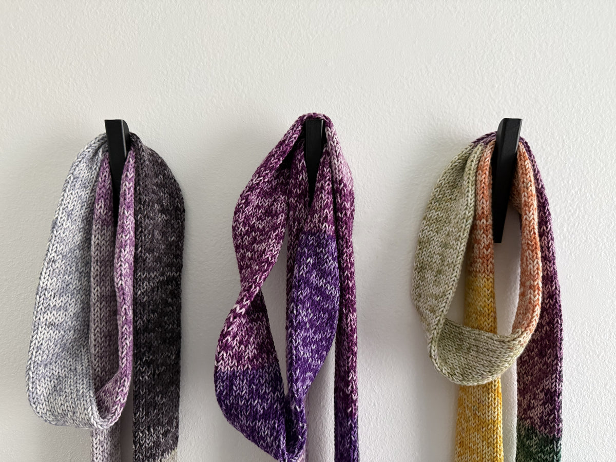 Skinny Ombre Scarf .Soft  Knit Scarf .Colorful Gradient Winter Accessory.