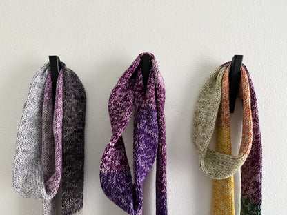 Skinny Ombre Scarf .Soft  Knit Scarf .Colorful Gradient Winter Accessory.