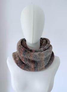 Soft Knit Infinity Scarf ,Wool Blend Neck Warmer . Handmade Winter Accessory.