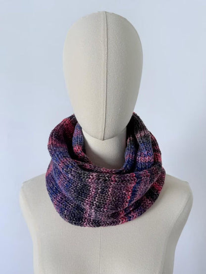 Soft Knit Infinity Scarf ,Wool Blend Neck Warmer . Handmade Winter Accessory.
