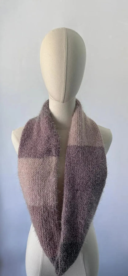 Ultra Soft Fuzzy Infinity Scarf ,Cozy Unisex Knit Neck Warmer ,Handmade Winter Scarf.