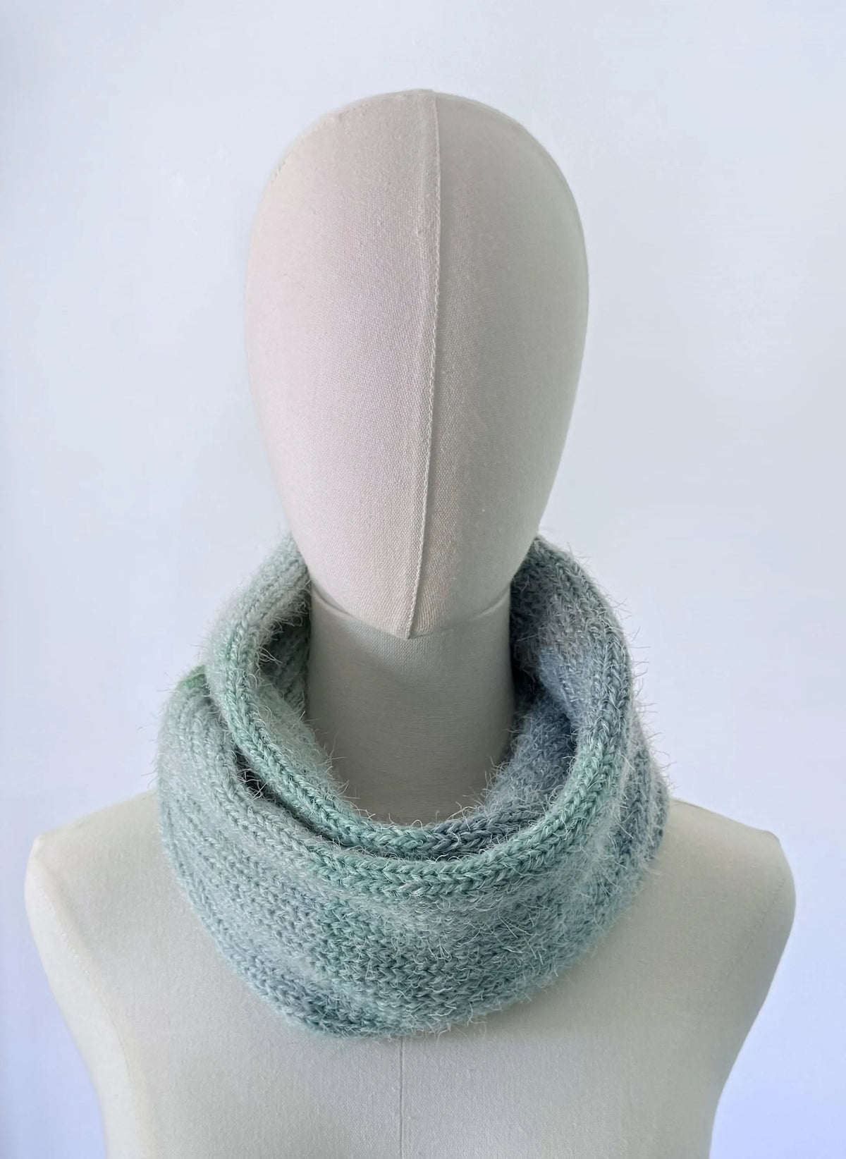 Ultra Soft Fuzzy Infinity Scarf ,Cozy Unisex Knit Neck Warmer ,Handmade Winter Scarf.
