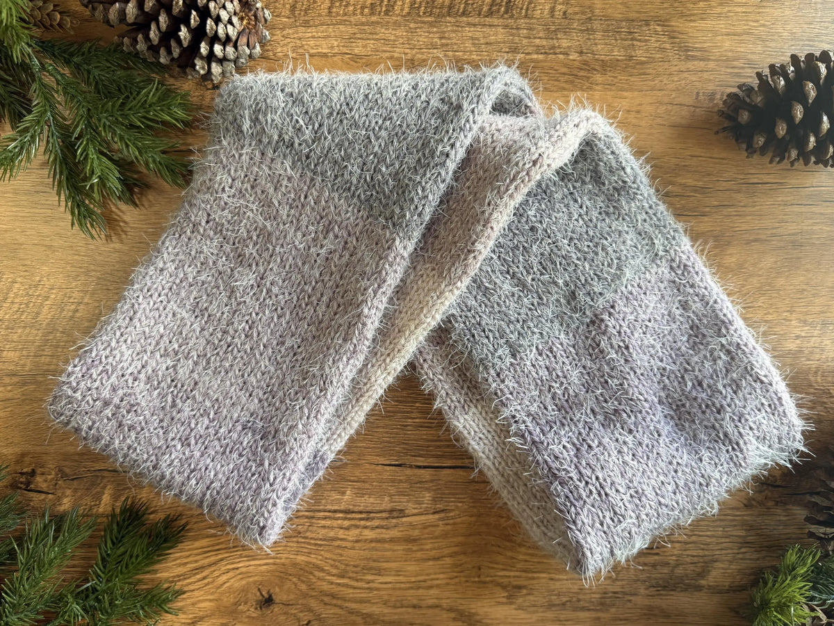 Ultra Soft Fuzzy Infinity Scarf ,Cozy Unisex Knit Neck Warmer ,Handmade Winter Scarf.